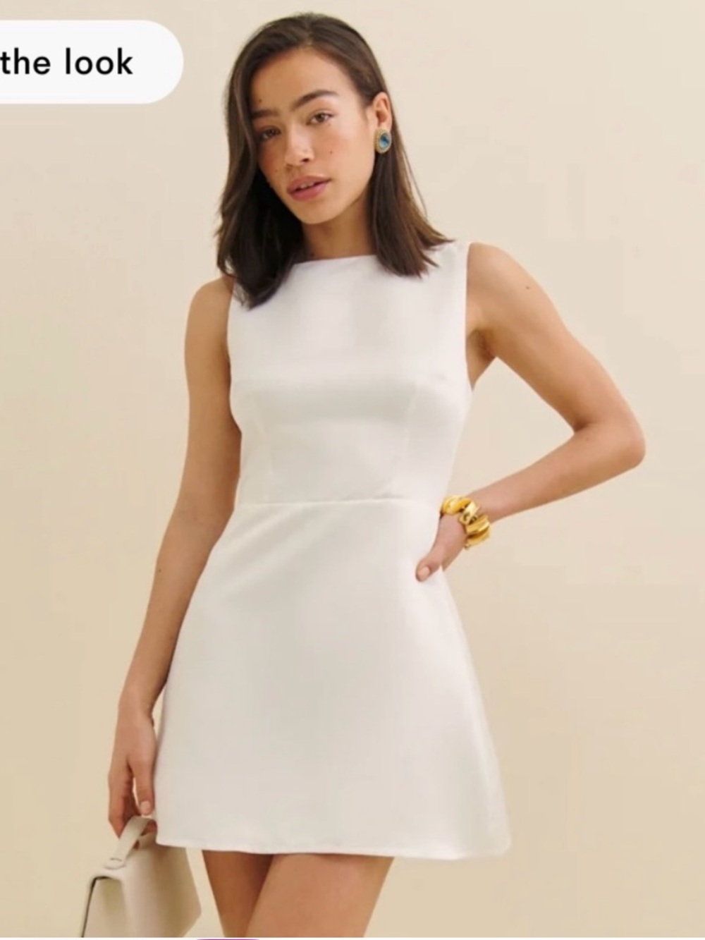 Reformation Zenni White Mini Sheath Dress
